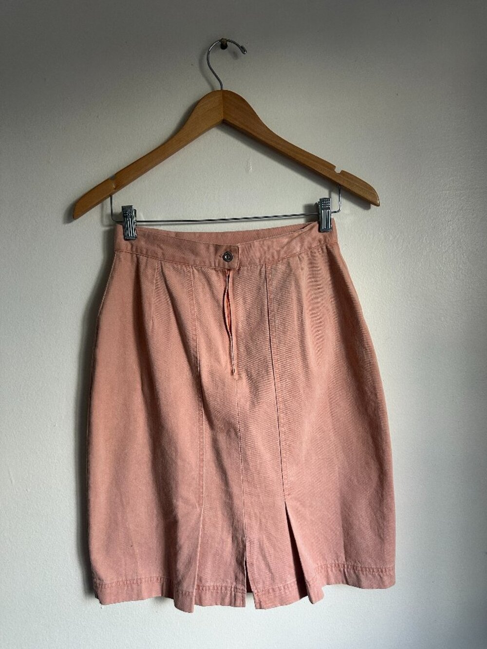 Vintage Ricardo Lenzi Dusty Rose Pencil Skirt Size 8 100% Cotton